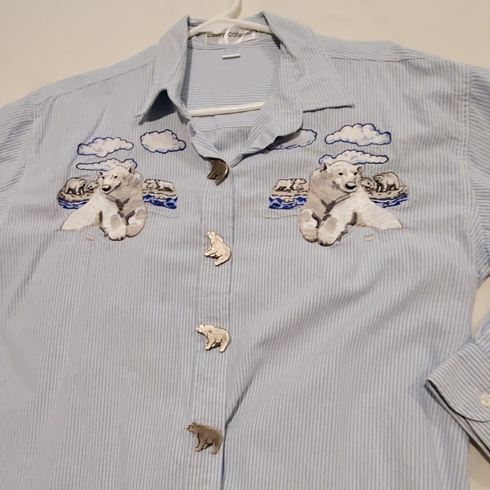 🎀🎀Unique Embroidered Polar Bear Boyfriend Shirt